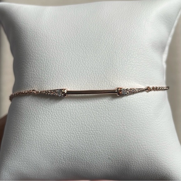 NEW Stella & Dot Rose Gold Pave Pulley BCA Bracelet - Picture 1 of 2